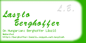 laszlo berghoffer business card