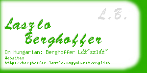 laszlo berghoffer business card